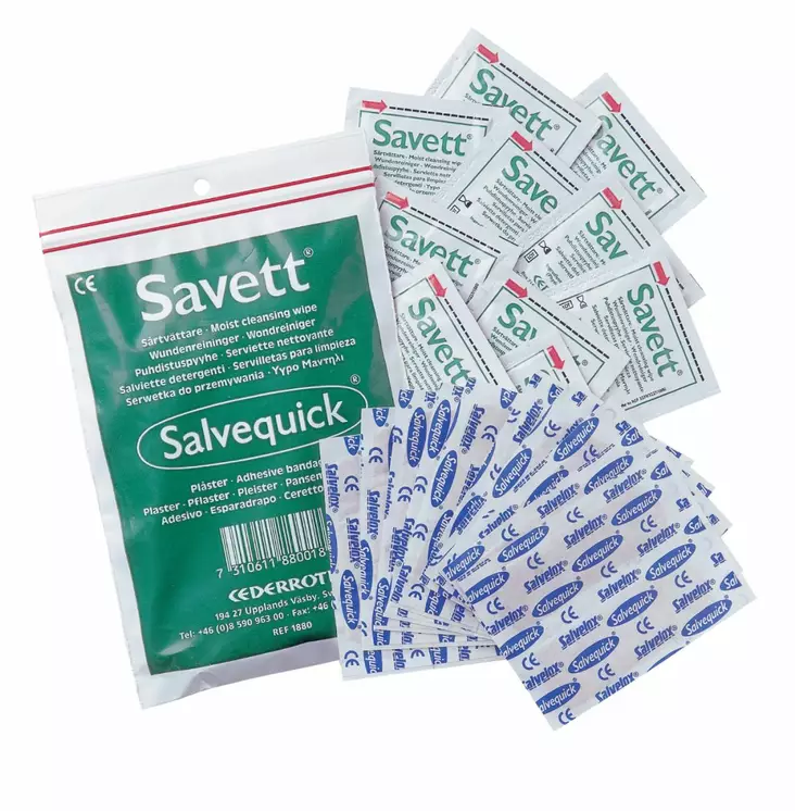 Cederroth 1880 Savett Haavapyyhe ja laas - Ensiaputuotteet - 1880 - 1