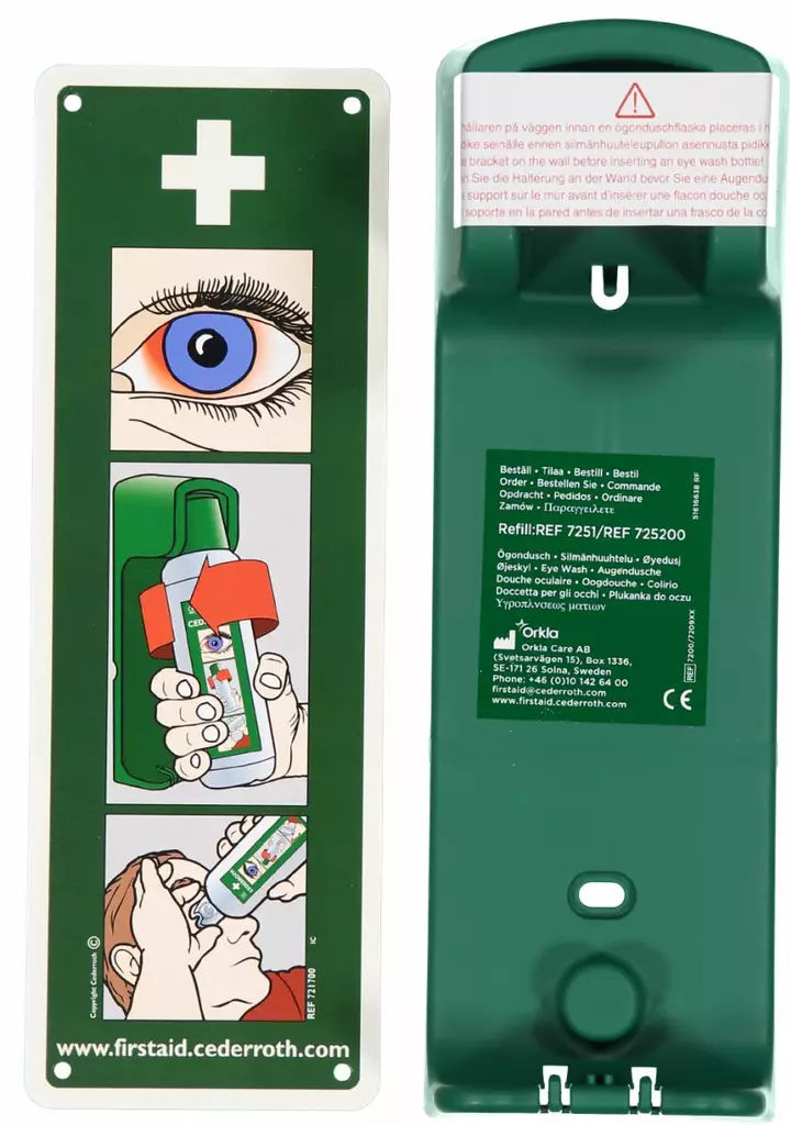 Cederroth 7200 Seinäteline silmähuuhteel - Ensiaputuotteet - 7200 - 1