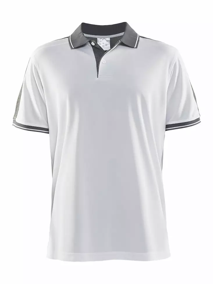 Noble Polo Pique Shirt M, White/Dk Grey - Craft Vaatteet - 1905075-2900 - 1