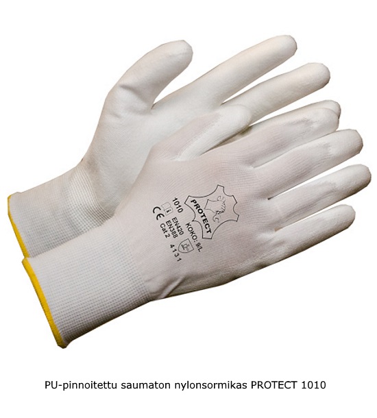 PU-pinnoitettu saumaton nylonsormikas - Asentajan työkäsineet - 1010 - 1