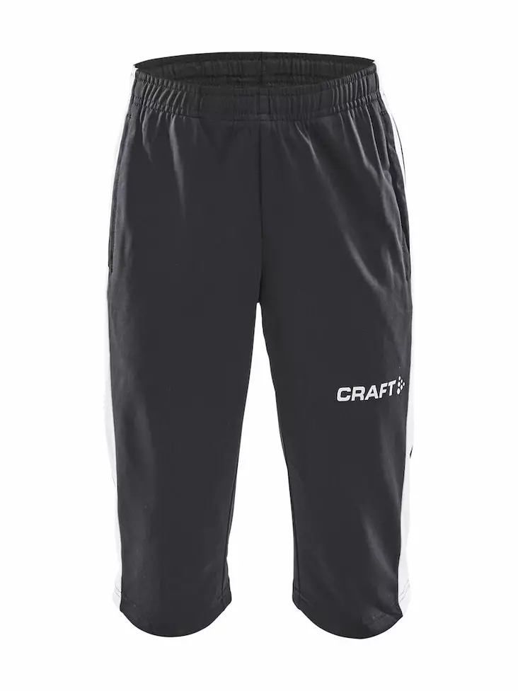 Progress 3/4 Pants Jr, BLACK-WHITE - Craft Vaatteet - 1907116-999900 - 1