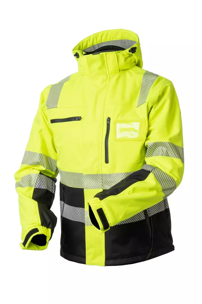 Huomiovärinen vedenpitävä talvipusero kelta/musta EN 20471 Lk.2 - 4340 - Priha Huomiotakit - 4340 - 1