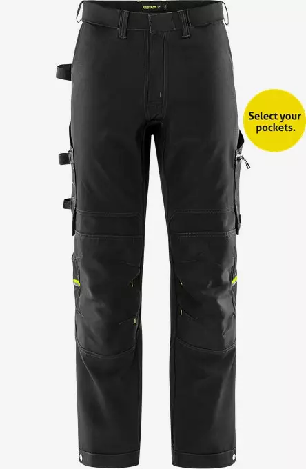 Rakentajan stretch housu 2801 GHST Musta - Fristads Työhousut - 301506-940 - 1