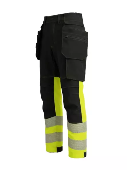 Bosafety stretch-housut riipputaskuilla COMBOPLUS Hi-vis luokka 1 - BoSafety Huomiohousut - Bos-COMBOPLUS-C1 - 2