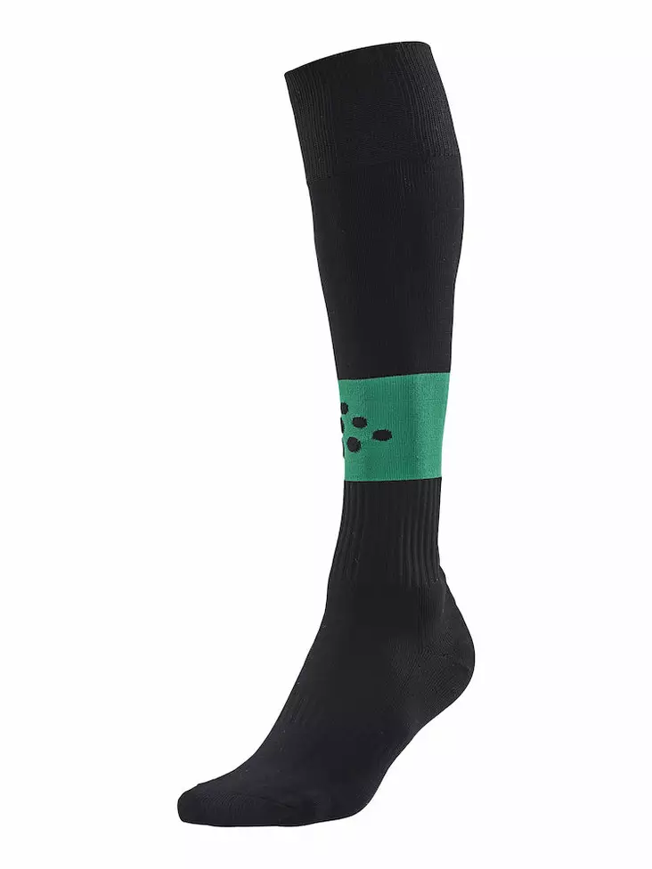 SQUAD Sock Contrast, BLACK/TEAM GREEN - Craft Vaatteet - 1905581-9651 - 1