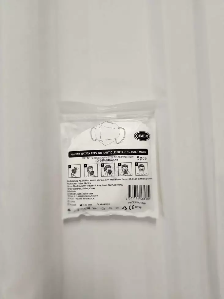 Hengityssuojain FFP2 Valkoinen 5kpl/pkt - Kaikki hengityksensuojainmerkit - LS000712 - 1