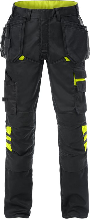 Rakentajan housut 2595 STFP, Musta/Kelta - Fristads Työhousut - 131123-982 - 1