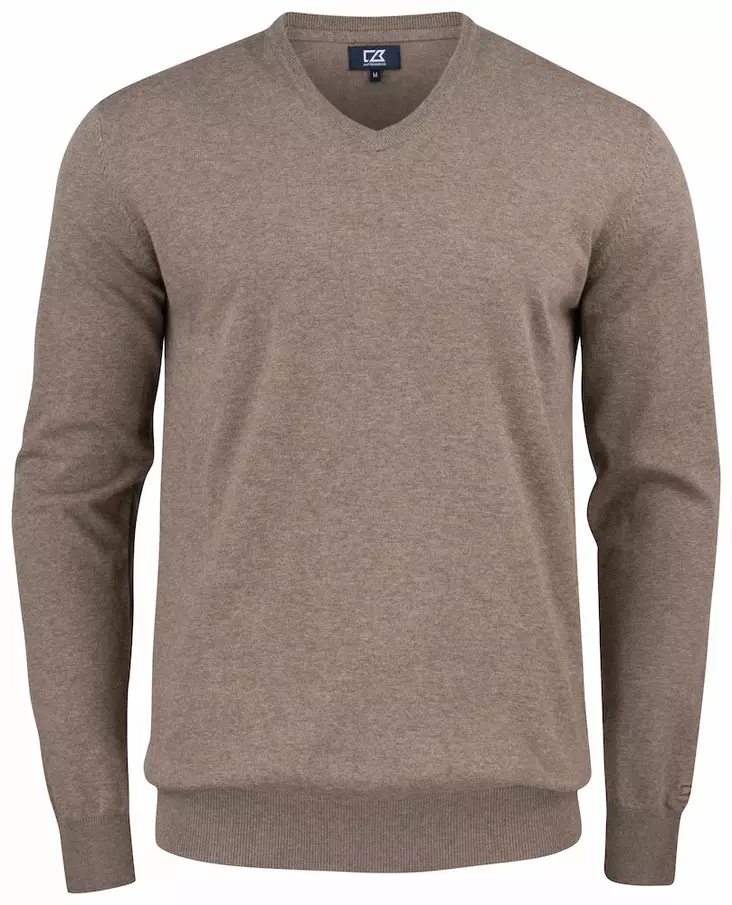 C&B Oakville V-neck Men, Nougat Melange - Cutter & Buck Vaatteet - 355418-834 - 1