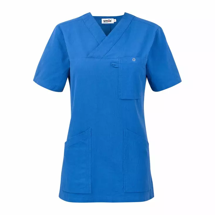 Smila 77802 Carin v-blouse w, lt royal - Työpaidat - 77802-24 - 1