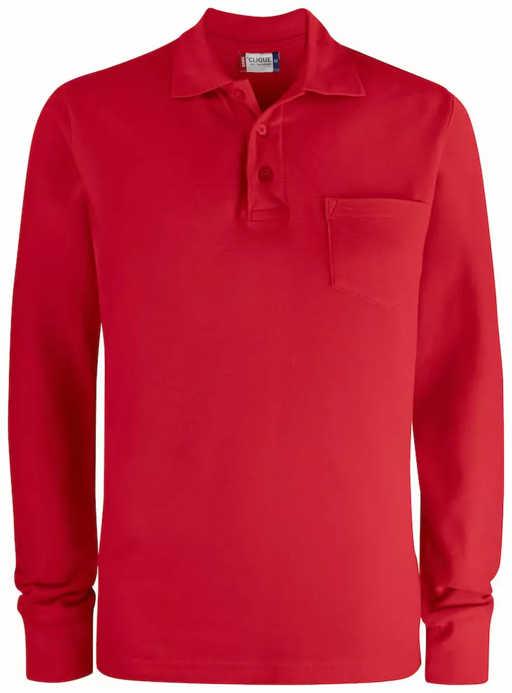 Clique Basic Polo LS Pocket, punainen - Clique Vaatteet - 028235-35 - 1