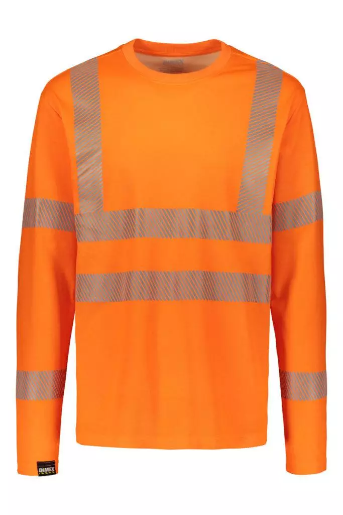 Dimex 4295 pitkähihainen turva T-paita Hv-oranssi - Dimex Huomiopaidat - 4295 - 1