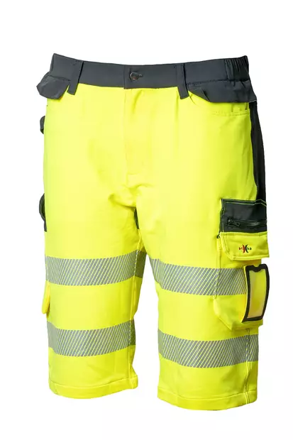 Huomioväriset stretch shortsit kelta/musta EN 20471 Lk.1 - 4326 - Priha Huomioshortsit - 4326 - 1