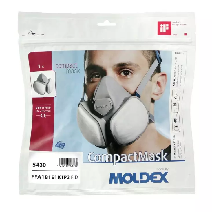 Moldex 5430 Huoltovapaa Puolinaamari - Kaikki hengityksensuojainmerkit - 4019444008776 - 1