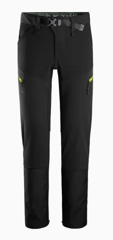 Snickers 6948 FlexiWork Softshell Stretch-housut Musta/keltainen - Snickers Työhousut - 6948-0467 - 1