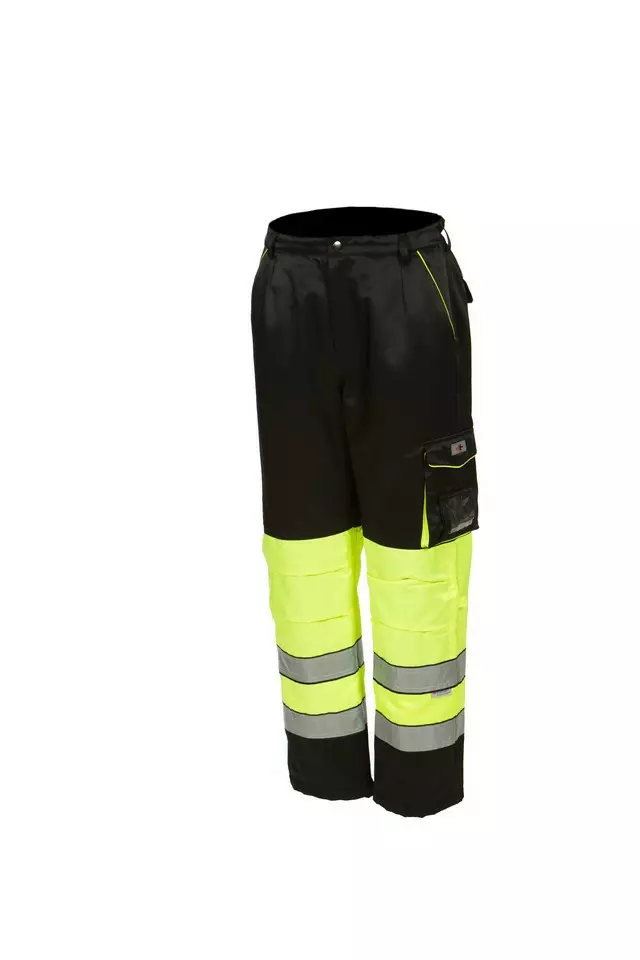 Huomioväriset talvivyötäröhousut kelta/musta EN 20471 Lk.1 - 4077 - Priha Huomiohousut - 4077 - 1