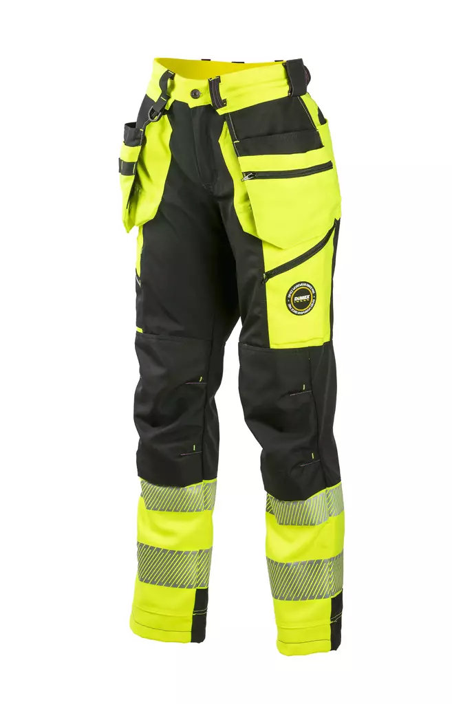 Dimex 6098 Naisten turva superstretch r-housu, hv-keltainen/musta - Naisten Huomiotyövaatteet - 6098 - 1