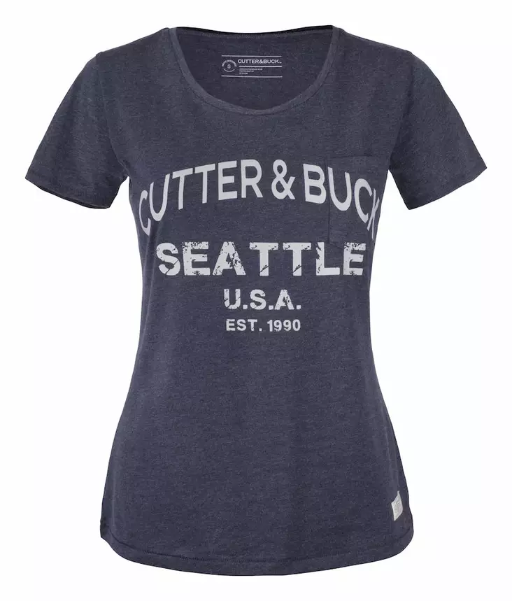 C&B Pacific City Tee Ladies, Denim Melan - Cutter & Buck Vaatteet - 353401-569 - 1
