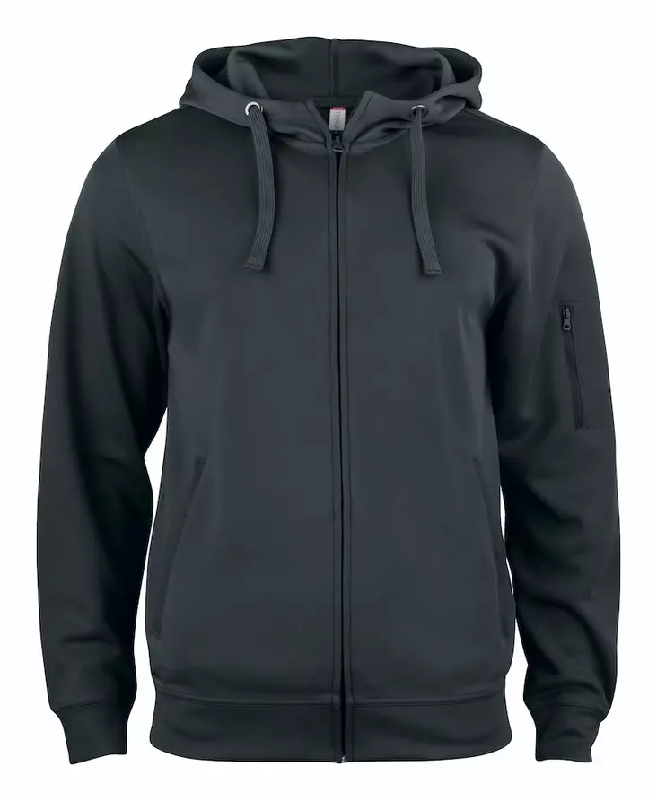 Clique Basic Active Hoody Full Zip, must - Clique Vaatteet - 021014-99 - 1