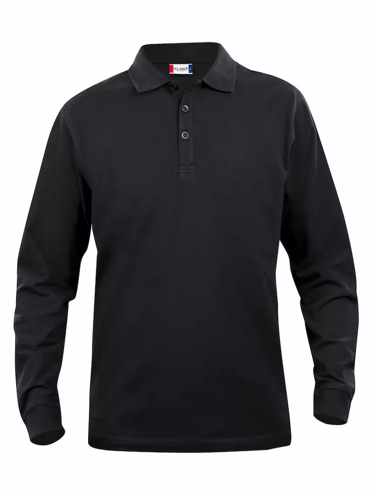 Clique Basic Polo L/S Junior, musta - Clique Vaatteet - 028233-99 - 1