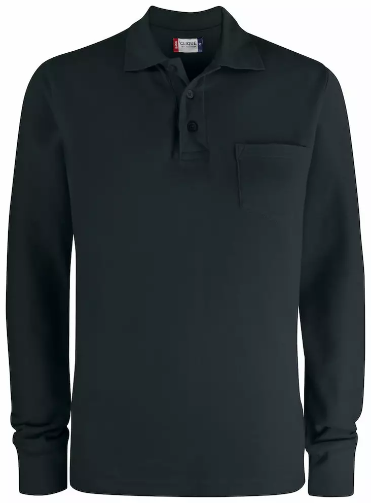 Clique Basic Polo LS Pocket, musta - Clique Vaatteet - 028235-99 - 1