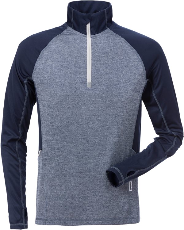 Pitkähihainen T-paita lyhyt vetoketju 75 - Fristads Työpaidat - 126514-579 - 1