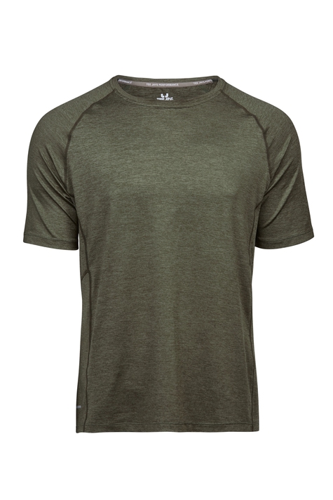 COOLDRY TEE T7020 Olive Melange tekninen T-Paita - Urheiluvaatteet - T7020OM - 1