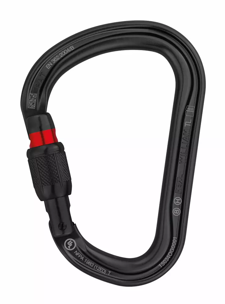 Petzl WILLIAM SCREW-LOCK BINER BLACK - Petzl putoamissuojaimet - M36A-SLN - 1