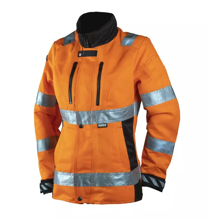 Naisten oranssi turvatakki - Naisten Huomiotyövaatteet - 6012R - 1