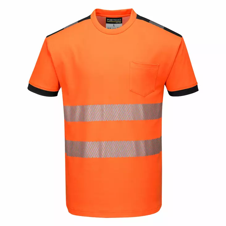 Portwest T181 HV T-Paita LK2, Or/Navy - Huomiopaidat - T181-ONR - 1