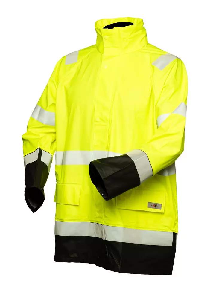 Huomiovärinen sadetakki kelta/musta EN 20471/EN 343 - 4308T - Priha Huomiosadeasut - 4308T - 1